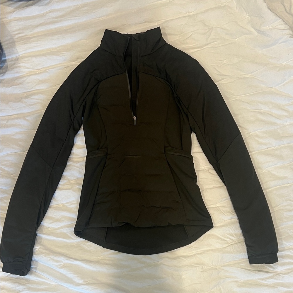 Lulu lemon olive green/black Women's Lightweight Puffer Half-Zip Jacket
